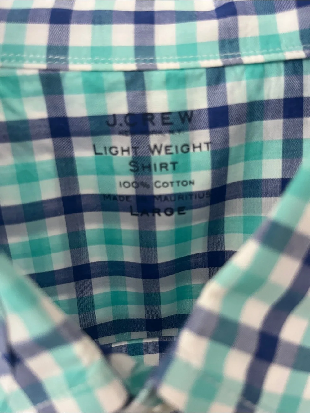 J. Crew Blue and Green Plaid Long-Sleeve Button-Down Dress Shirt